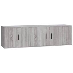 Berkfield Home Classic 2 Piece TV Cabinet Set Grey Sonoma Engineered Wood - thumbnail 3