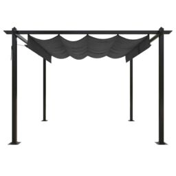 Berkfield Home Garden Gazebo with Retractable Roof 3x3 m Anthracite in Black - thumbnail 3