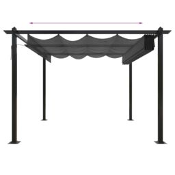 Berkfield Home Garden Gazebo with Retractable Roof 3x3 m Anthracite in Black - thumbnail 6