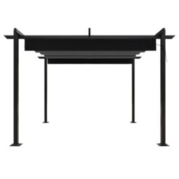 Berkfield Home Garden Gazebo with Retractable Roof 3x3 m Anthracite in Black - thumbnail 4