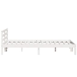 Berkfield Home Bed Frame with Headboard White 160x210 cm Solid Wood Pine - thumbnail 6