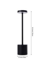 Living and Home Industrial-Style Rechargeable Dimmable Table Lamp Night Light in Black - thumbnail 4