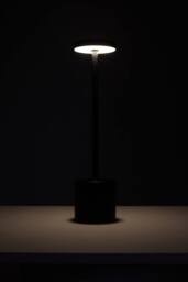 Living and Home Industrial-Style Rechargeable Dimmable Table Lamp Night Light in Black - thumbnail 6