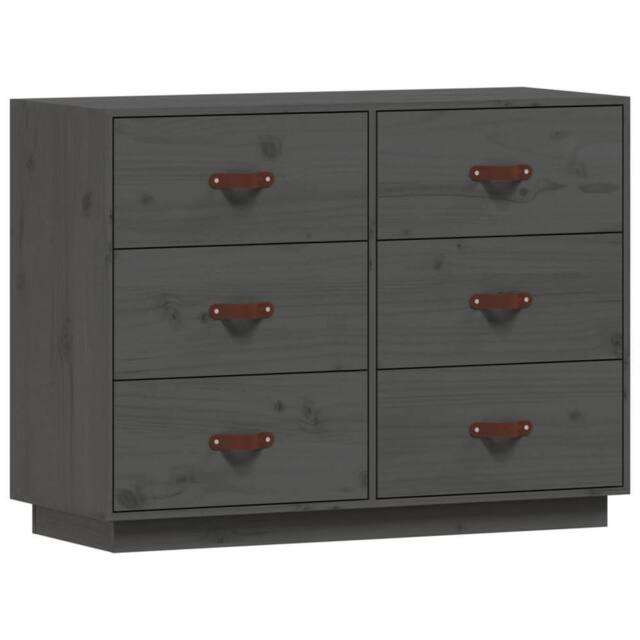Berkfield Home Sideboard Grey 100x40x75 cm Solid Wood Pine - Size: 100 x 40 x 75 cm - image 1