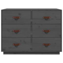 Berkfield Home Sideboard Grey 100x40x75 cm Solid Wood Pine - Size: 100 x 40 x 75 cm - thumbnail 5