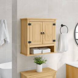 Berkfield Home Bathroom Wall Cabinet Corona 70x33x71.5 cm Solid Wood Pine in Brown