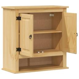 Berkfield Home Bathroom Wall Cabinet Corona 70x33x71.5 cm Solid Wood Pine in Brown - thumbnail 4