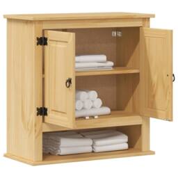 Berkfield Home Bathroom Wall Cabinet Corona 70x33x71.5 cm Solid Wood Pine in Brown - thumbnail 3