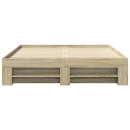 Berkfield Home Bed Frame Frame Sonoma Oak 150x200 cm King Size Wood in Light Tan - thumbnail 5