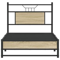 Berkfield Home Bed Frame without Mattress Sonoma Oak 90x190 cm Single Engineered Wood in Brown - thumbnail 6