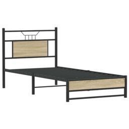 Berkfield Home Bed Frame without Mattress Sonoma Oak 90x190 cm Single Engineered Wood in Brown - thumbnail 3