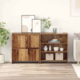 Berkfield Home Sideboard 2 pcs Old wood 70 x 41 x 75 cm Engineered wood in Brown - thumbnail 2