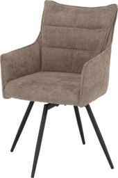 Seconique Lewis Carver Swivel Dining Chair in Fawn - thumbnail 5