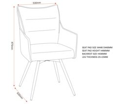 Seconique Lewis Carver Swivel Dining Chair in Fawn - thumbnail 7