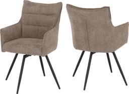 Seconique Lewis Carver Swivel Dining Chair in Fawn - thumbnail 2
