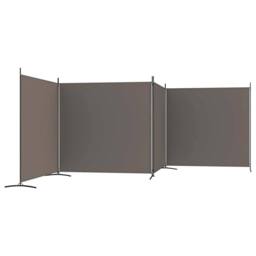 Berkfield Home 4-Panel Room Divider Anthracite 698x180 cm Fabric in Dark Grey - thumbnail 4