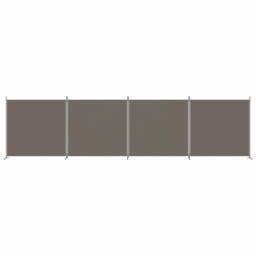 Berkfield Home 4-Panel Room Divider Anthracite 698x180 cm Fabric in Dark Grey - thumbnail 5