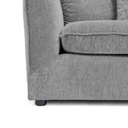 Abakus Direct Lucas Water Repellent Velvet Chenille Right Facing Corner Sofa in Graphite in Stone - thumbnail 5