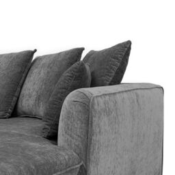 Abakus Direct Lucas Water Repellent Velvet Chenille Right Facing Corner Sofa in Graphite in Stone - thumbnail 6