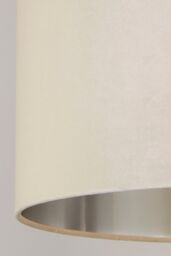 Lighting Collection Light Grey Velvet Drum Shade Silver Inner D35Cm Lamp Shade - thumbnail 4