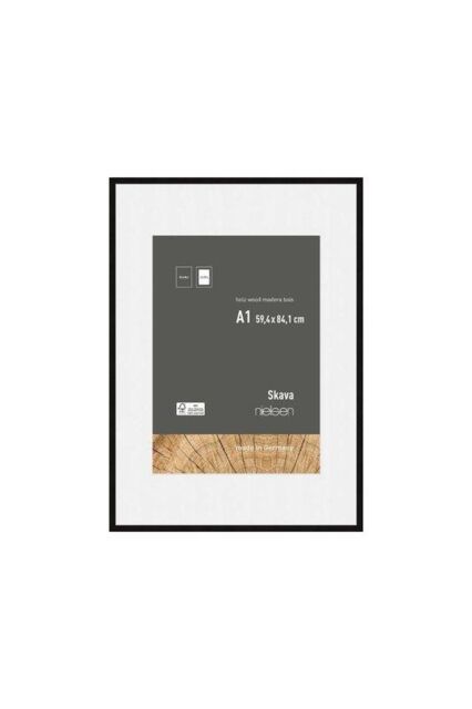 nielsen Skava A1 Wooden Picture Frame With A2 Mount & Glass Front in Black - image 1