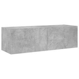 Berkfield Home TV Wall Cabinet with LED Lights Concrete Grey 100x35x31 cm - Size: 100 x 35 x 31 cm - thumbnail 1