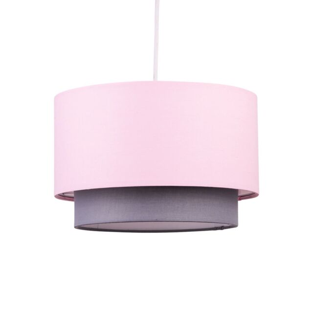 First Choice Lighting Pink & Grey 2 Tier Light Shade - image 1