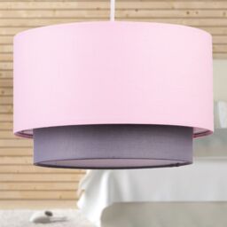 First Choice Lighting Pink & Grey 2 Tier Light Shade - thumbnail 4