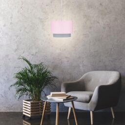 First Choice Lighting Pink & Grey 2 Tier Light Shade - thumbnail 6