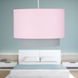 First Choice Lighting Pink & Grey 2 Tier Light Shade - thumbnail 5