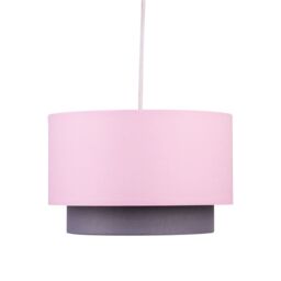 First Choice Lighting Pink & Grey 2 Tier Light Shade - thumbnail 2