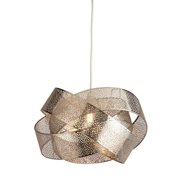 Lighting Collection Steffi Band Ceiling Pendant Lamp Shade in Silver - image 1
