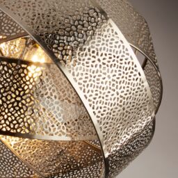 Lighting Collection Steffi Band Ceiling Pendant Lamp Shade in Silver - thumbnail 4