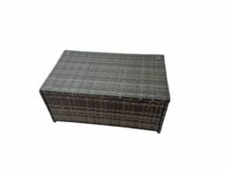Fimous Rattan Garden Furniture Set with 2 Chairs 2 Big Stools Dark Grey Mixed - thumbnail 3