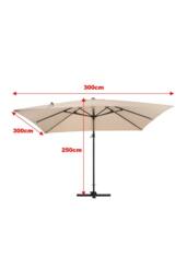 Living and Home 3m x 3m Square Cantilever Garden Parasol in Taupe - thumbnail 6