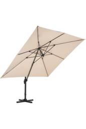 Living and Home 3m x 3m Square Cantilever Garden Parasol in Taupe - thumbnail 3