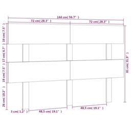 Berkfield Home Bed Headboard Grey 144x3x81 cm Solid Wood Pine - Size: 144 x 3 x 81 cm - thumbnail 6
