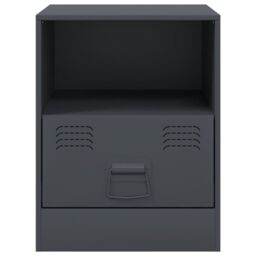 Berkfield Home Bedside Cabinet Anthracite 34.5x39x44 cm Steel in Black - thumbnail 6