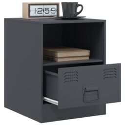 Berkfield Home Bedside Cabinet Anthracite 34.5x39x44 cm Steel in Black - thumbnail 5