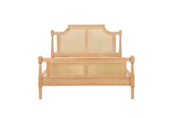 Birlea Rattan Bed Frame Rhodes Oak 4FT6 135cm Bedstead in Beige - Size: King - thumbnail 5