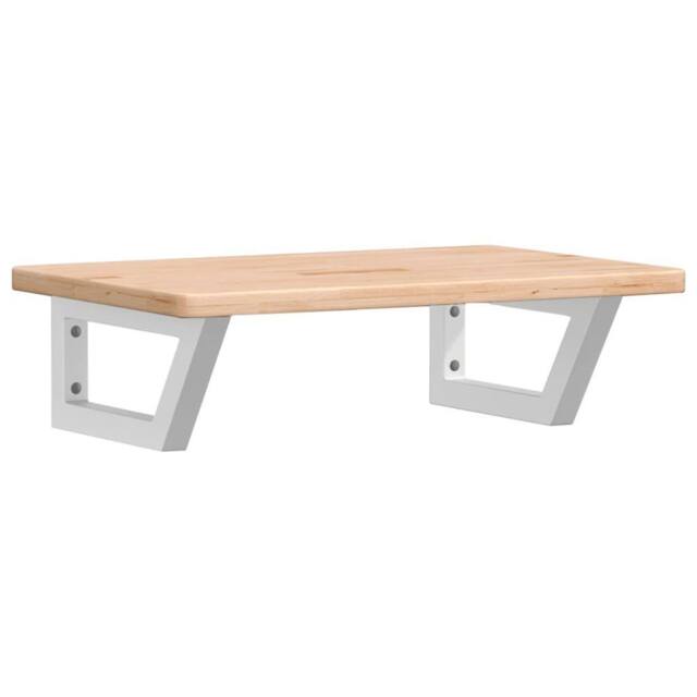 Berkfield Home Basin Shelf Wall Mounted Steel & Solid Wood Oak in Light Tan - image 1