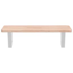 Berkfield Home Basin Shelf Wall Mounted Steel & Solid Wood Oak in Light Tan - thumbnail 4