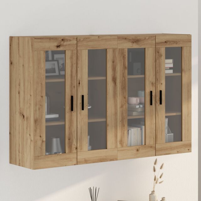 Berkfield Home Wall Mounted Cabinets 2 pcs Artisan Oak 69.5x34x90 cm Engineered Wood in Brown - image 1