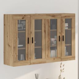 Berkfield Home Wall Mounted Cabinets 2 pcs Artisan Oak 69.5x34x90 cm Engineered Wood in Brown - thumbnail 1