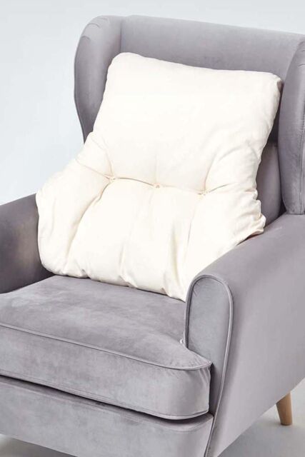 Homescapes Cotton Back Support Cushion in Cream - image 1