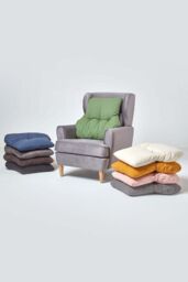 Homescapes Cotton Back Support Cushion in Cream - thumbnail 6