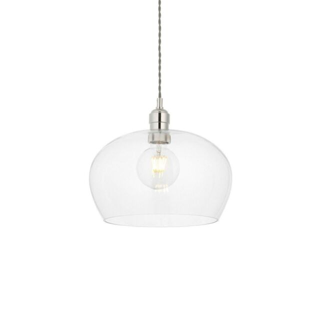 Netlighting 'LIVORNO' Dimmable Stylish Indoor Glass Single Pendant Ceiling Lamp in Silver - image 1
