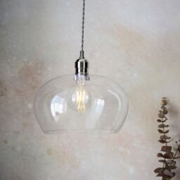 Netlighting 'LIVORNO' Dimmable Stylish Indoor Glass Single Pendant Ceiling Lamp in Silver - thumbnail 4