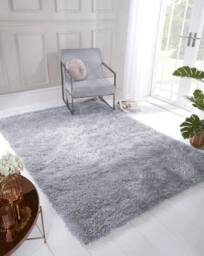 Celebrity Interiors Boston Plain Silver Rug in Grey - Size: 133 cm x 133 cm - thumbnail 2