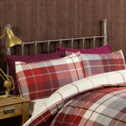 Flannelette Brushed Cotton Tartan Duvet Cover Set - thumbnail 3